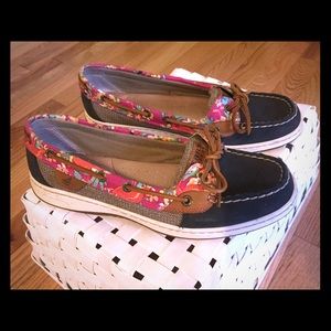 Sperry top siders/floral and navy